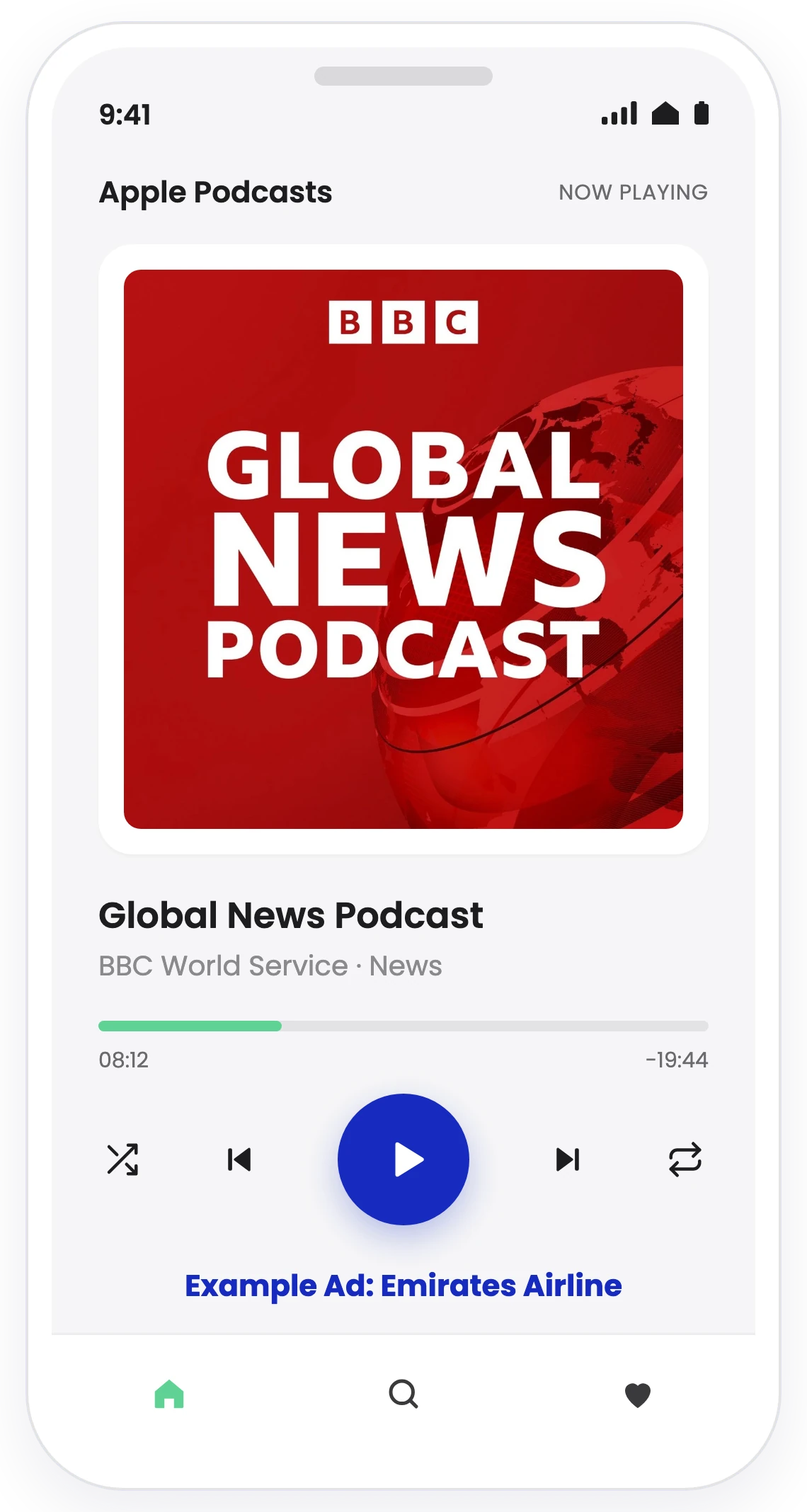 Emirates Airline ad on BBC Global News Podcast