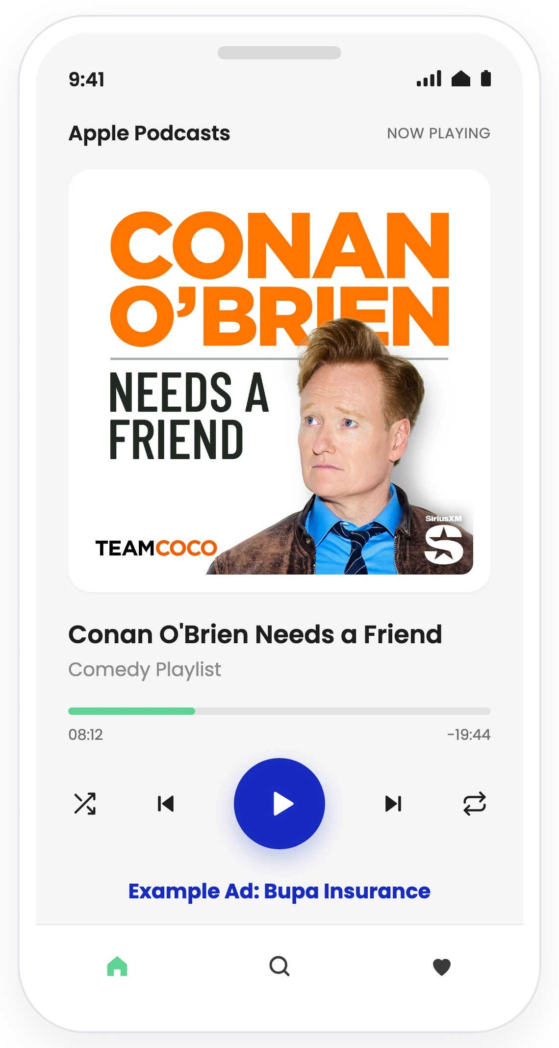 Bupa Insurance ad on Conan O’Brien